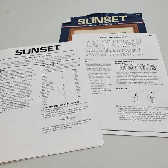 Sunset Cross Stitch‎ Pattern Clematis Lamppost 1393 - Picture 5 of 6